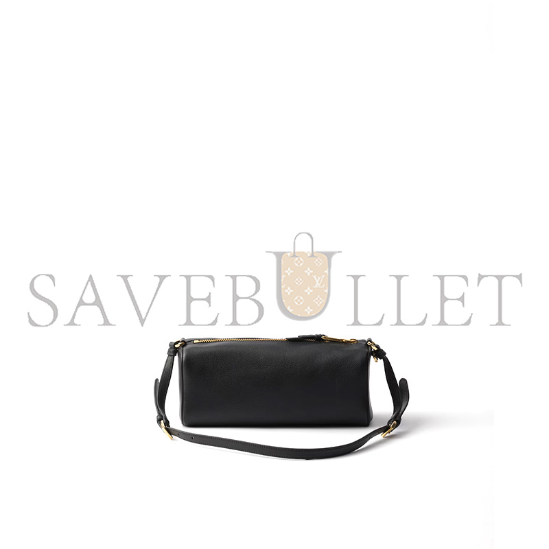 Pra*a leather pouch 1bc239 (22*9*7.5cm)